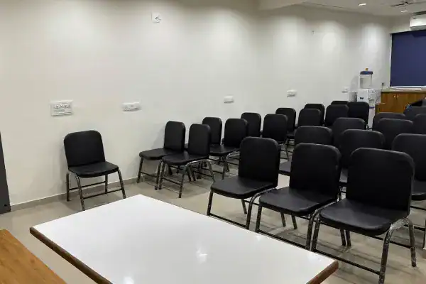 Spacious makeup and hair studio with natural lighting